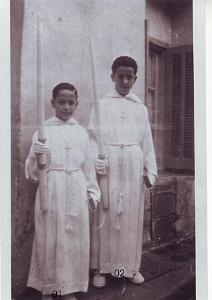 COMMUNIONS ORAN DU PATRONAGE ORAN DE LA JUS SAINT LOUIS  1958 DANIEL ET JEAN CLAUDE ESTRELLA